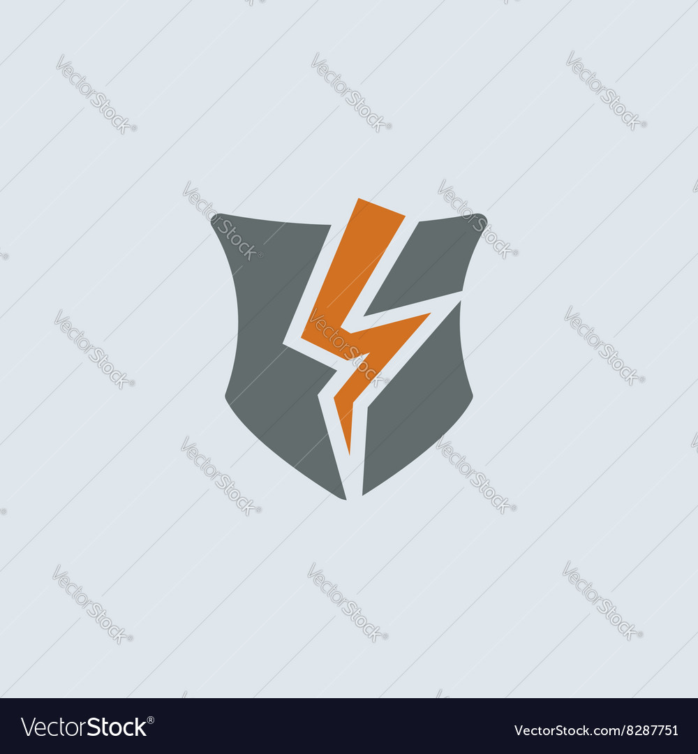 Gray-orange gebrochener Schild runde Ikone