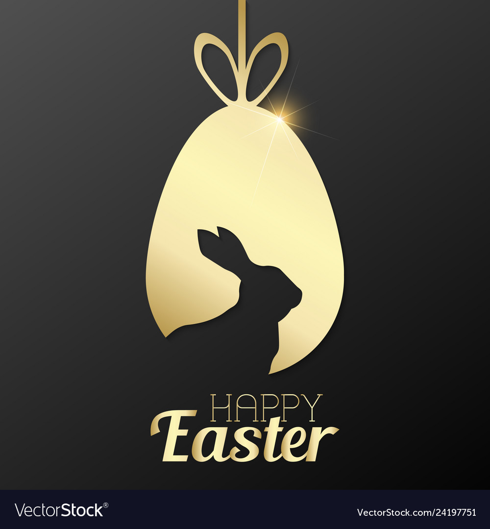 Happy easter card with egg and rabbit