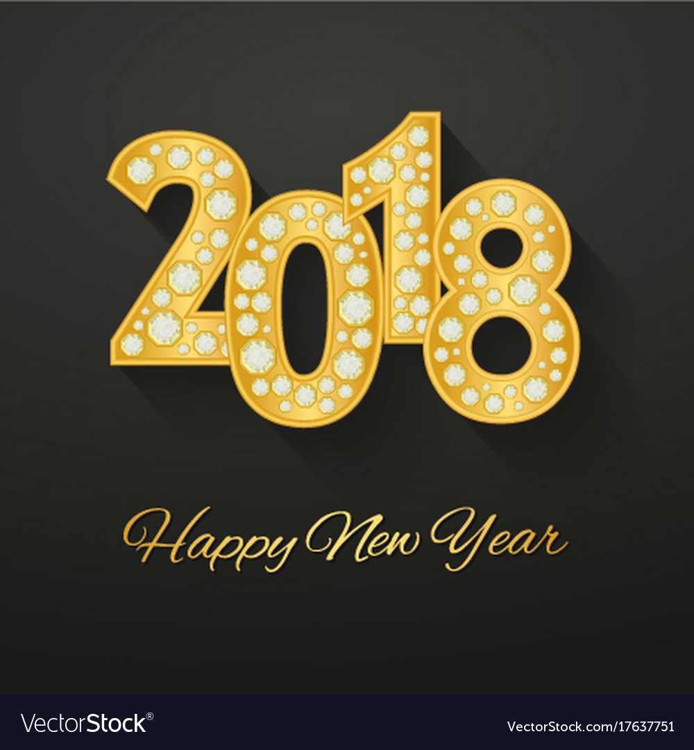 Happy new year 2018 greeting card design