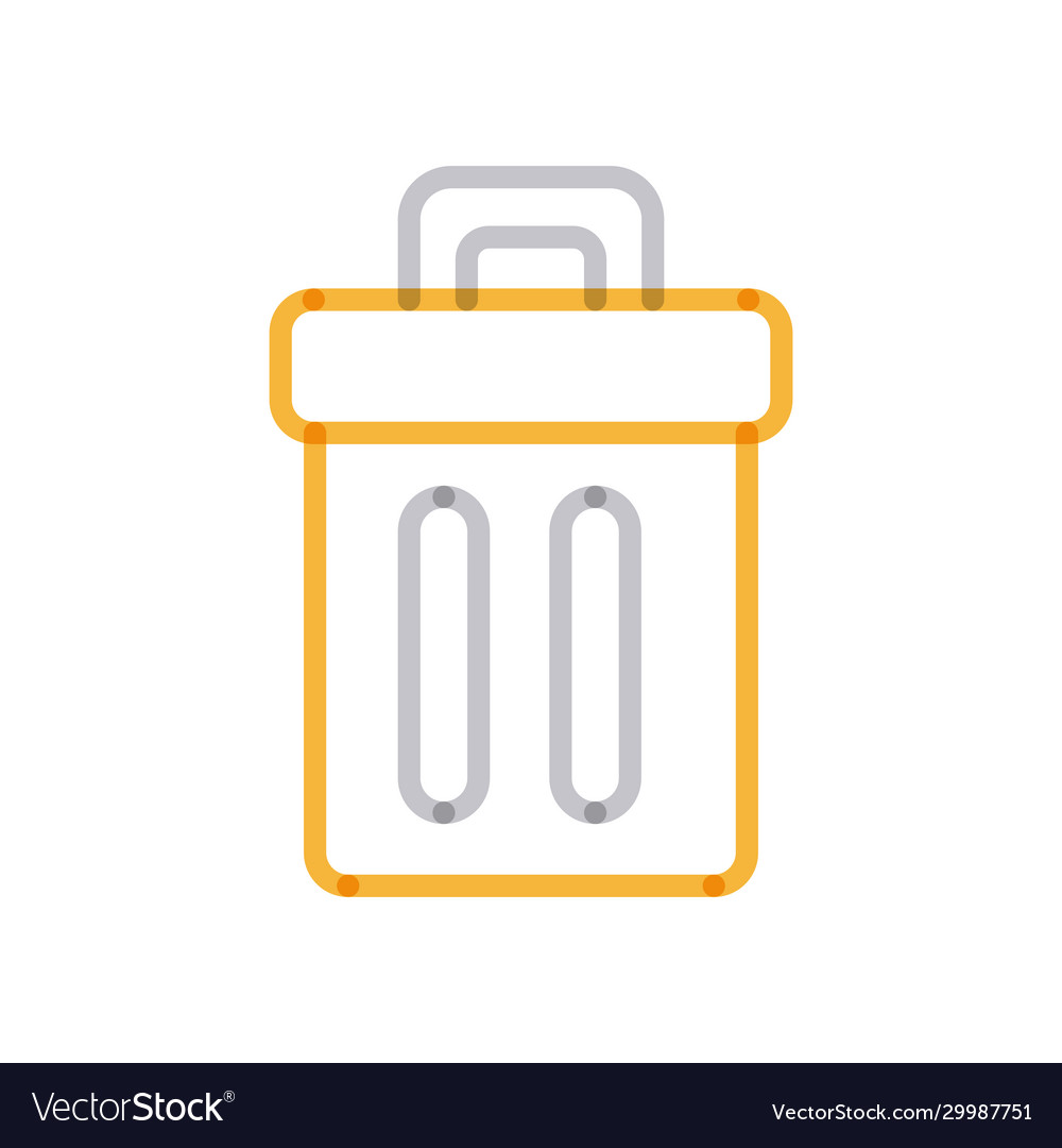 Isolated trash multiply line style icon