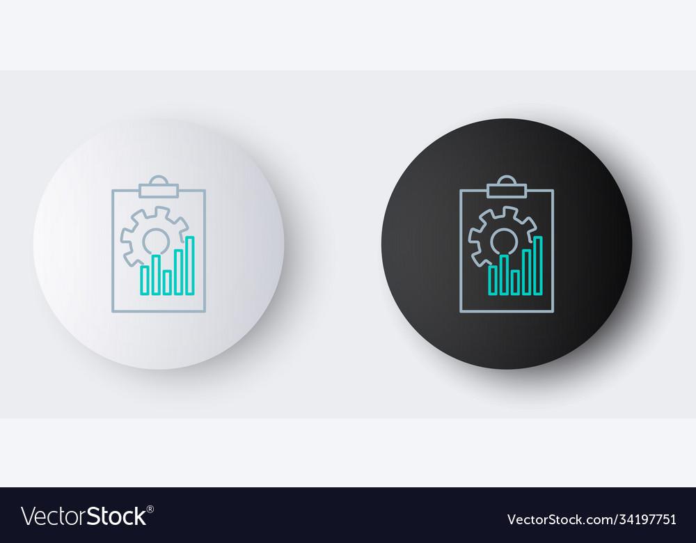Line clipboard with graph chart icon isolated vector image Line clipboard with graph chart icon isolated