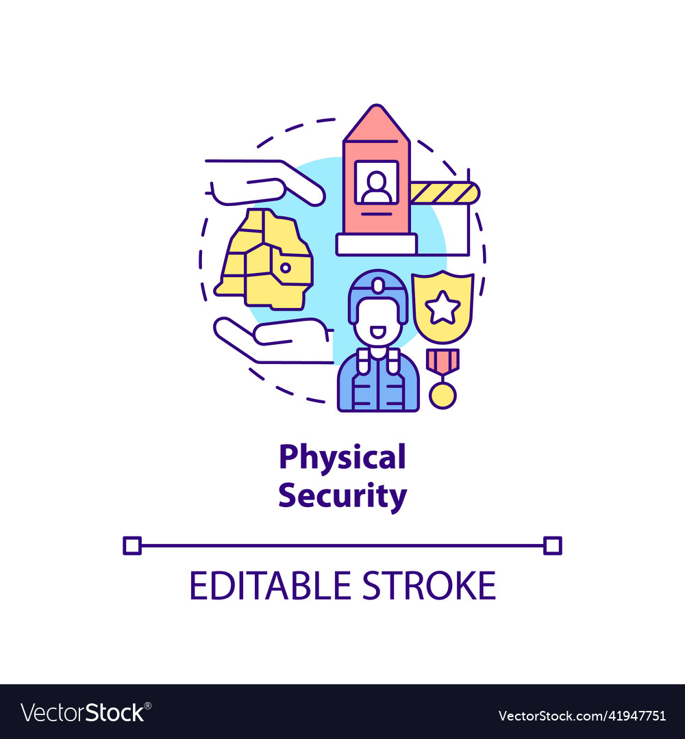 Physical security concept icon Royalty Free Vector Image