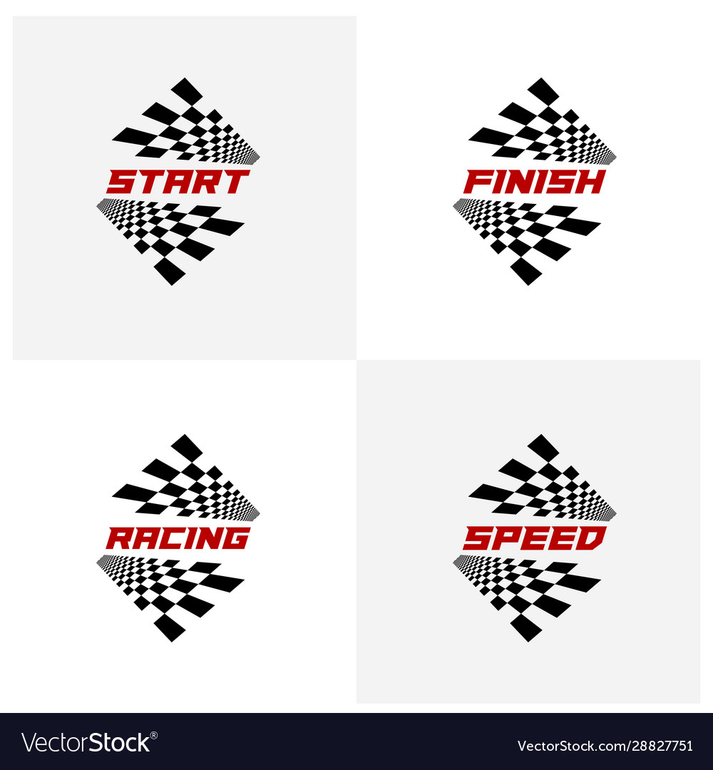 Race Flag Icon Set - Checkered Racing