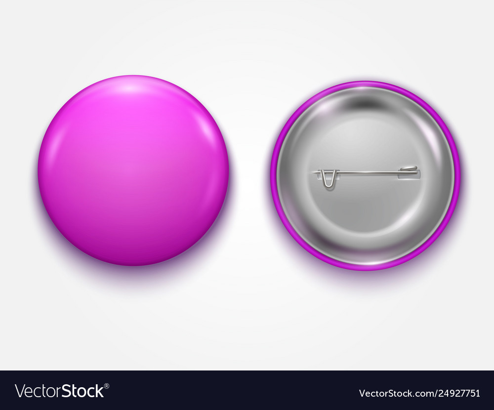 Realistic pink blank badge Royalty Free Vector Image