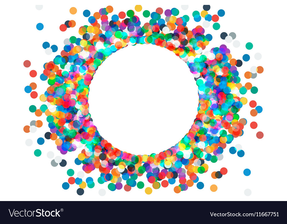 Round frame with confetti