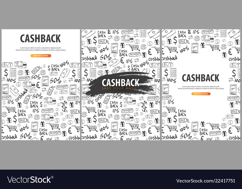 Set of cashback service banners save your money