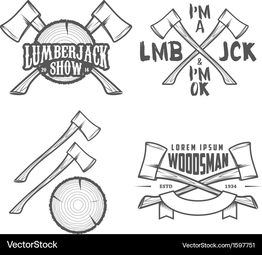 Set of vintage lumberjack design elements Vector Image