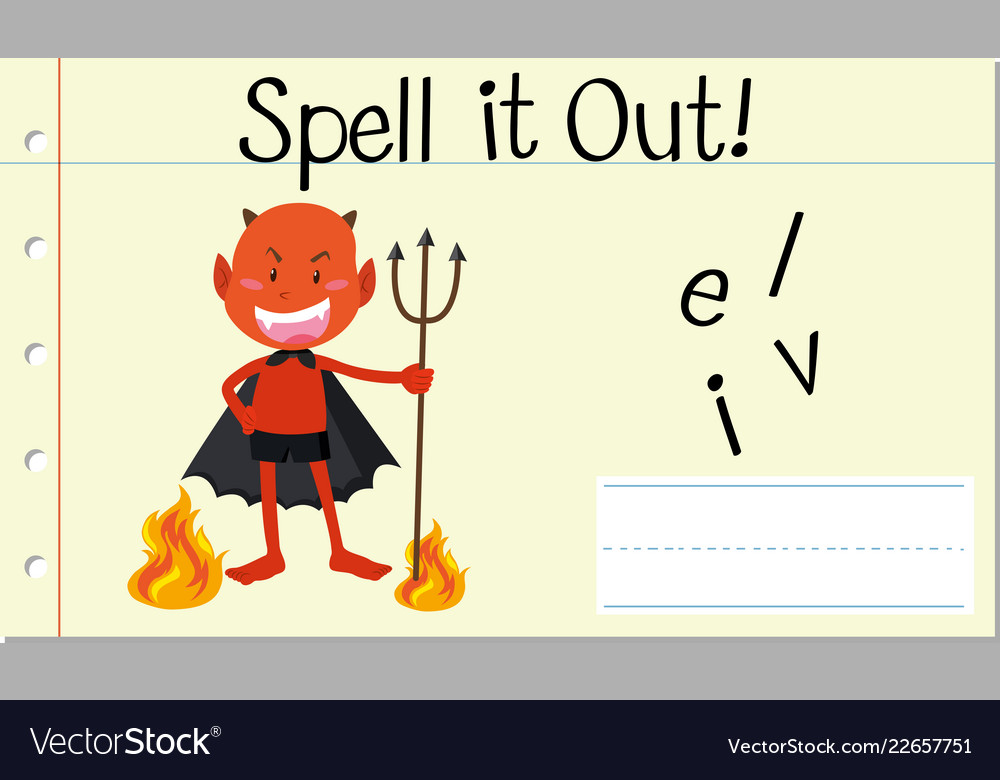 spell-english-word-devil-royalty-free-vector-image