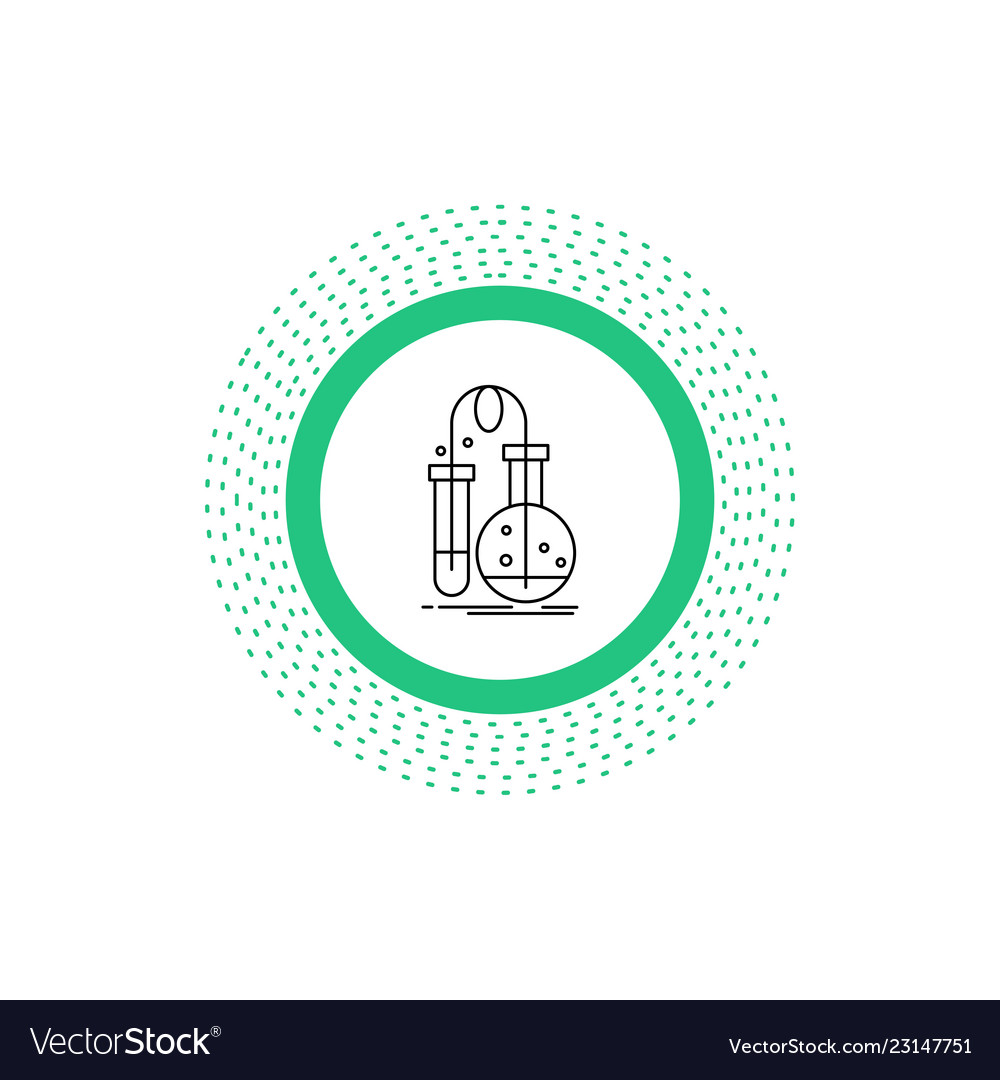Testing chemistry flask lab science line icon