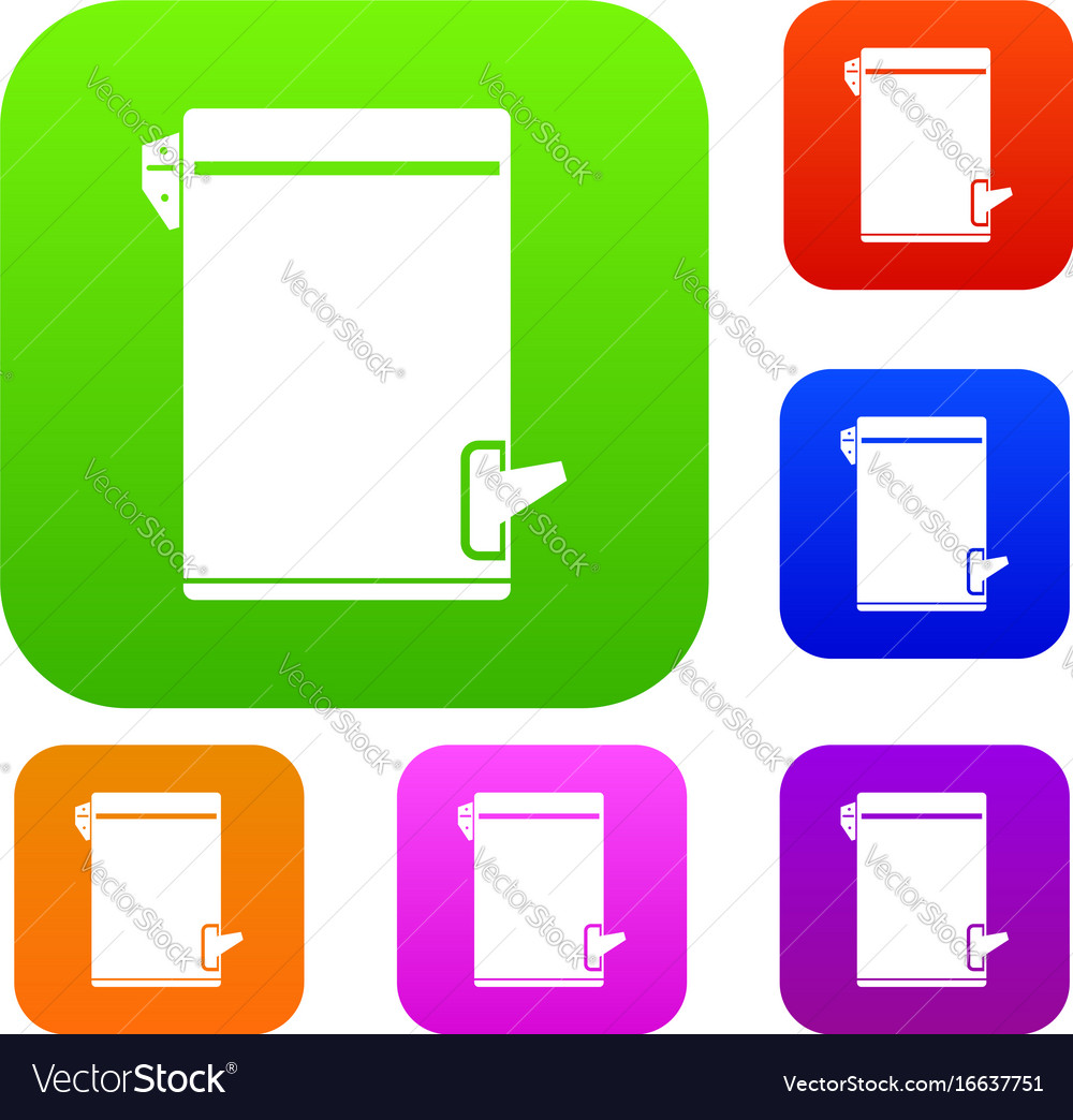 Trash can set collection Royalty Free Vector Image