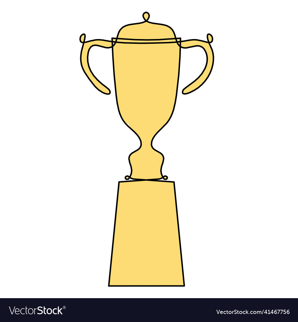 Abstract color cup as continuous lines drawing