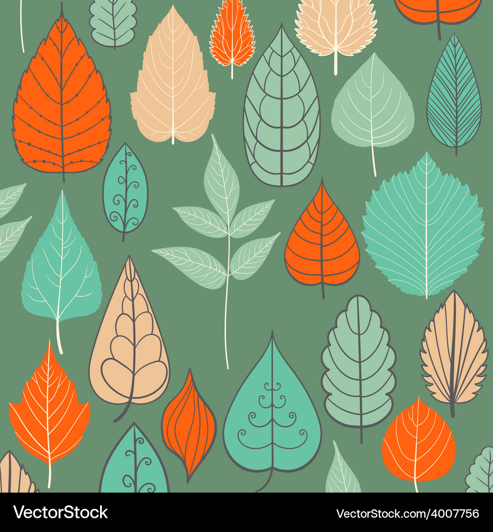 Colored pattern on leaves theme autumn pattern Vector Image