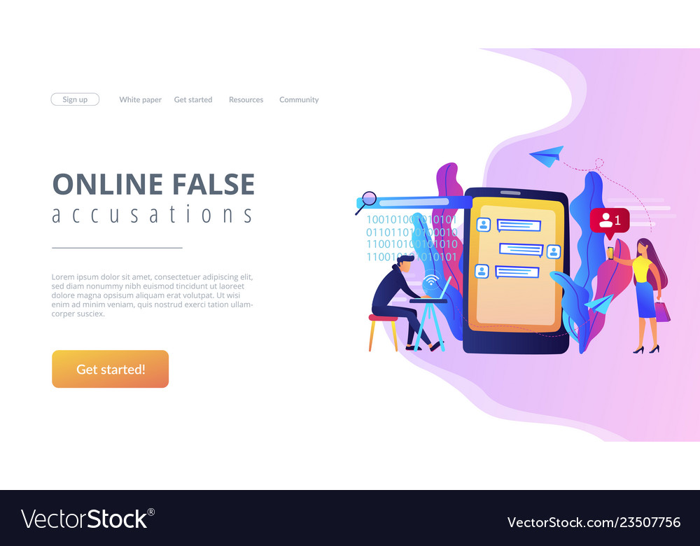 Cyberstalking concept landing page Royalty Free Vector Image