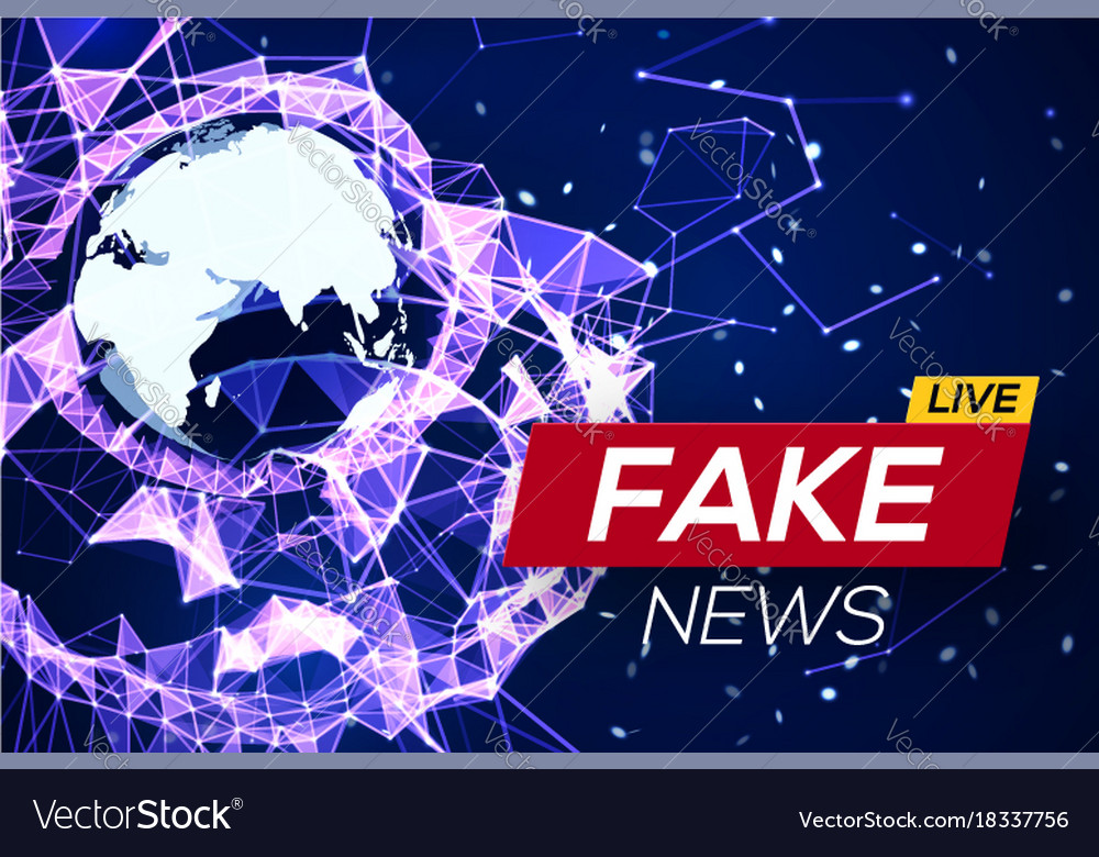 Fake news live world map on glowing structure