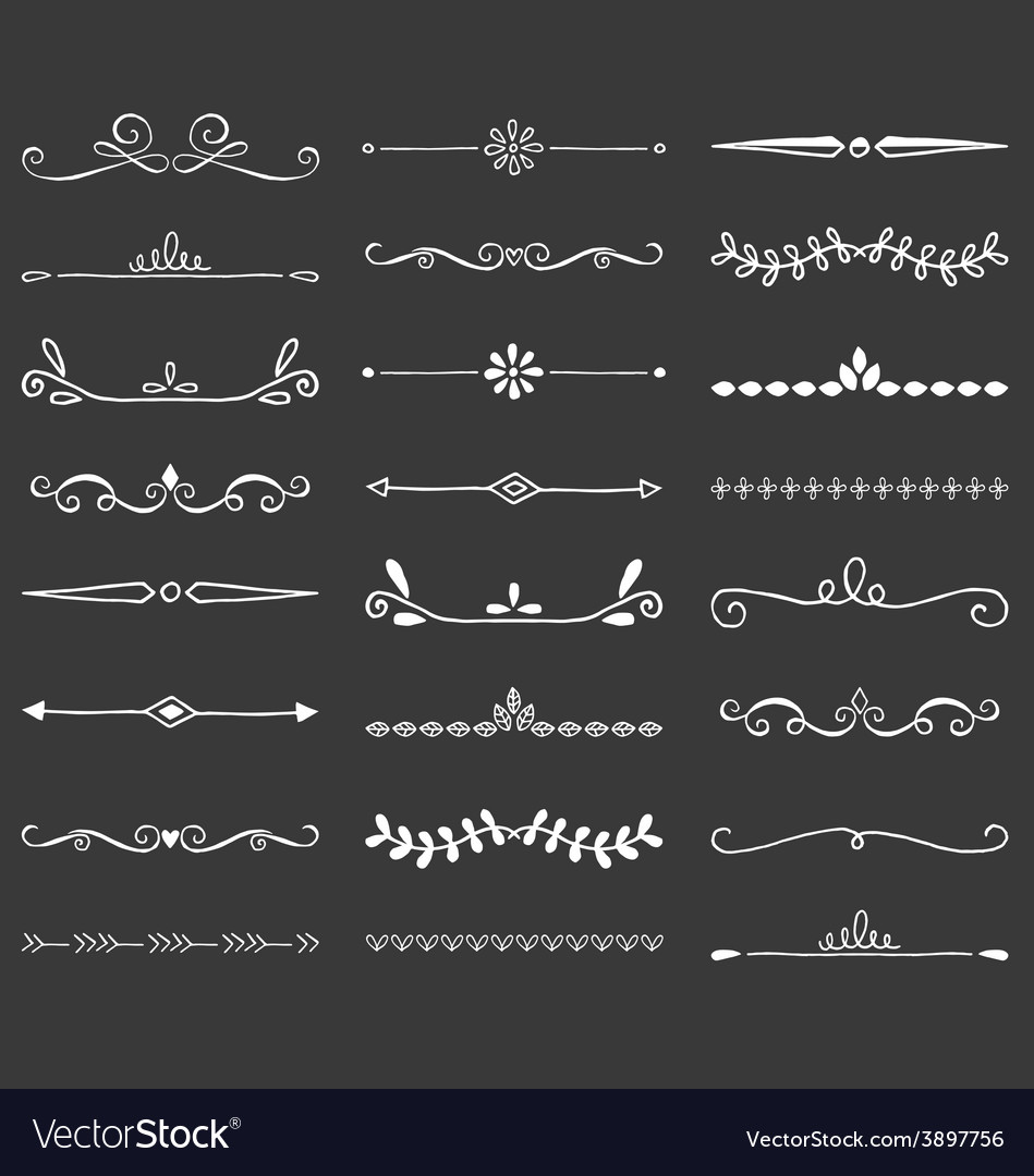 Hand drawn dividers decorative borders