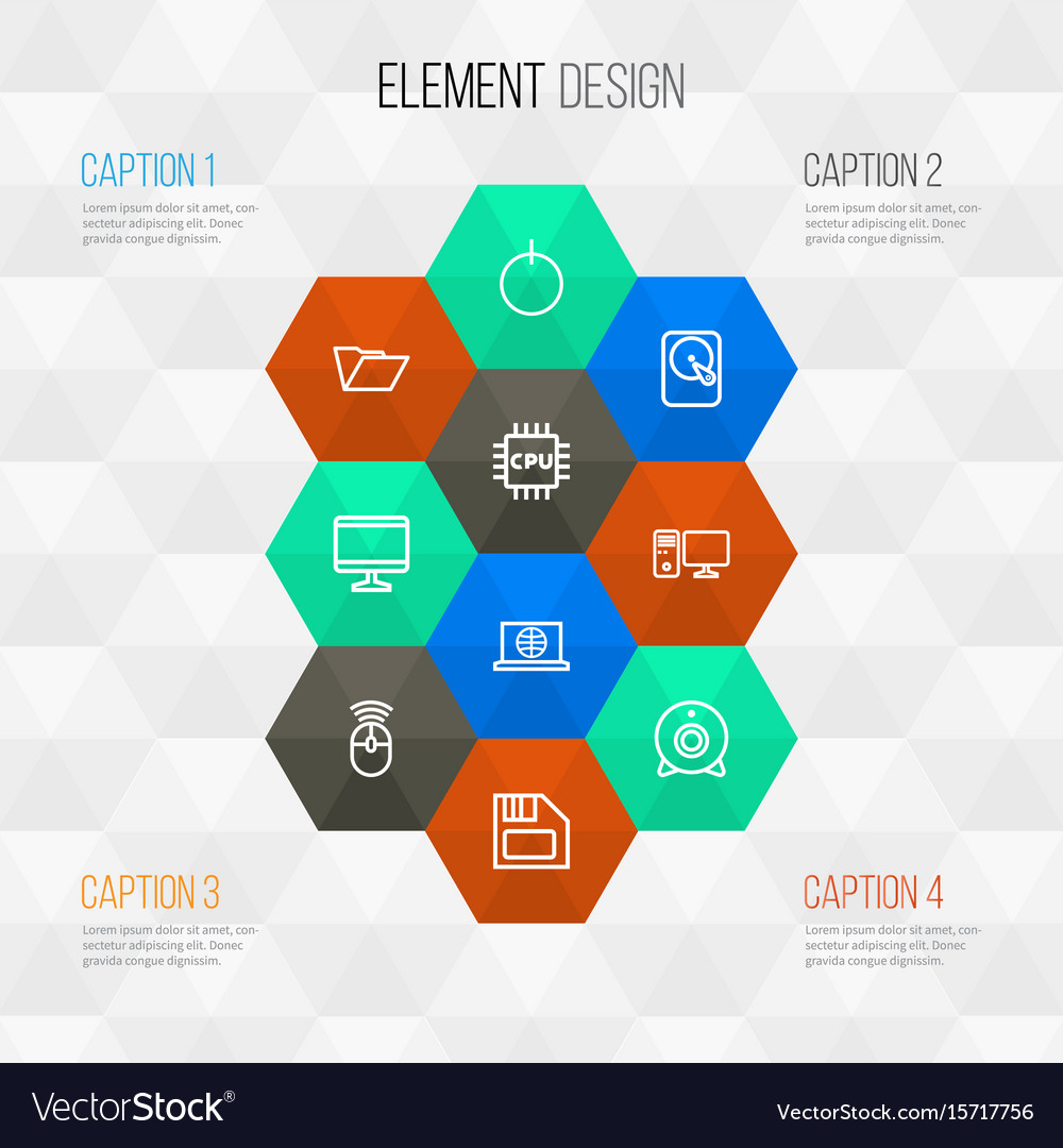 Hardware outline icons set collection of web