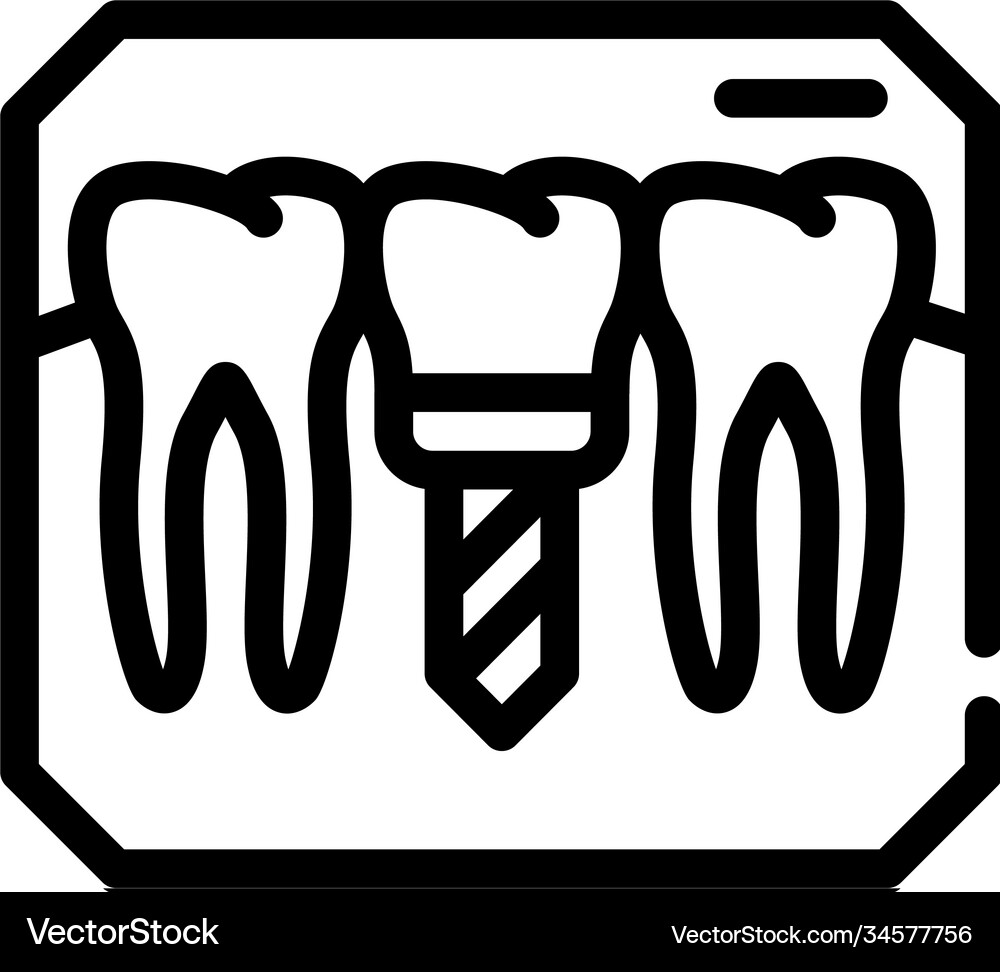 Implant check line icon sign Royalty Free Vector Image