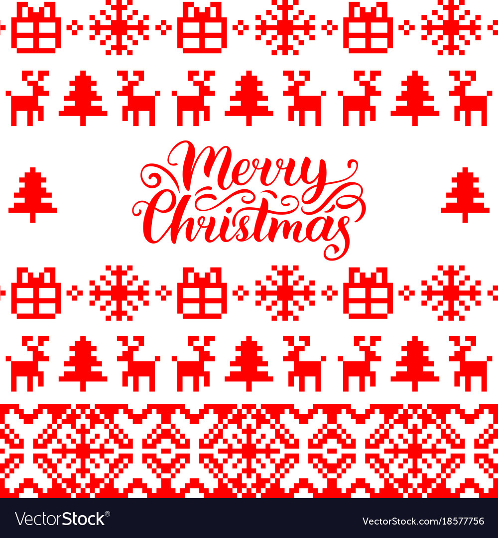 Knitted seamless pattern with merry