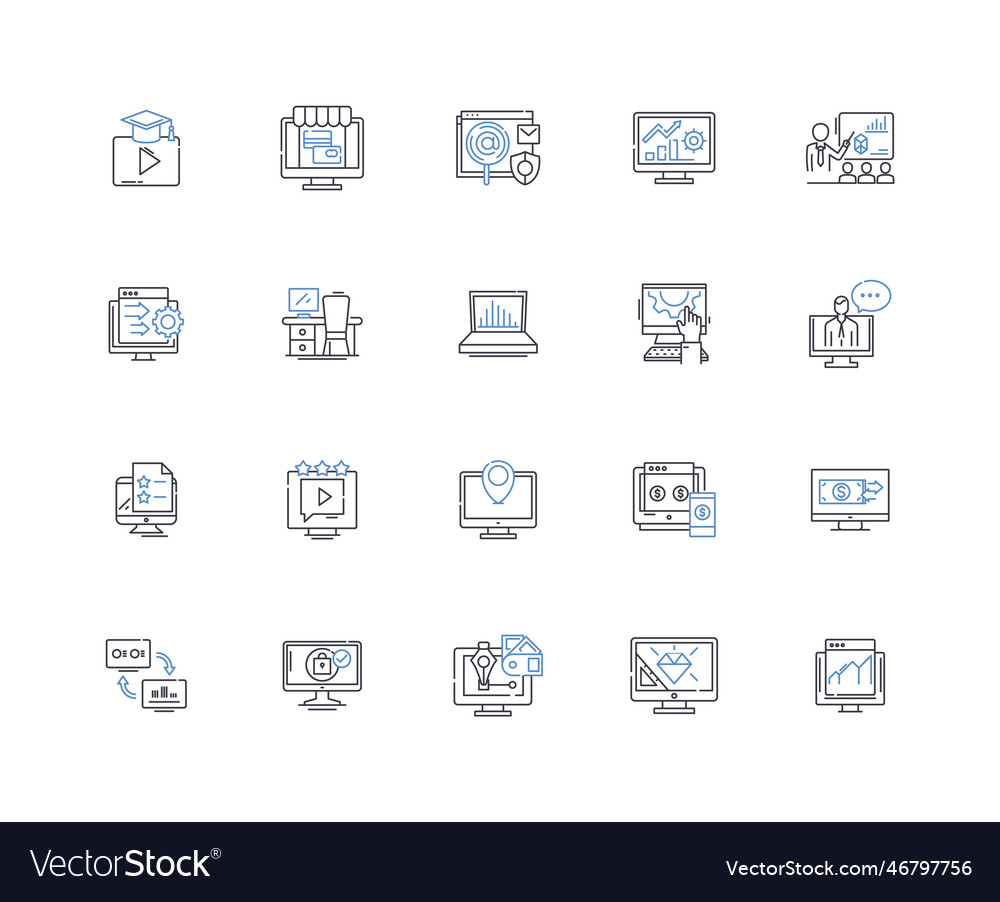 Machine data line icons collection sensors logs