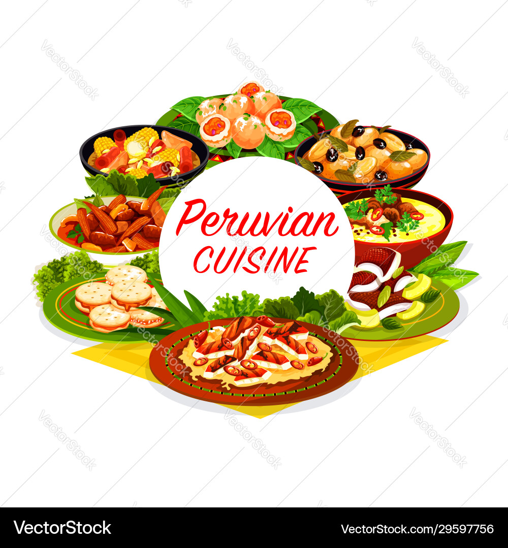 Peruvian fish ceviche meat vegetable salad icon Vector Image