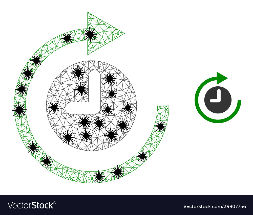 Polygonal mesh clockwise rotation pictograms vector image Polygonal mesh clockwise rotation pictograms