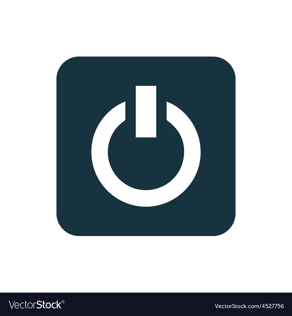 Power on icon rounded squares button