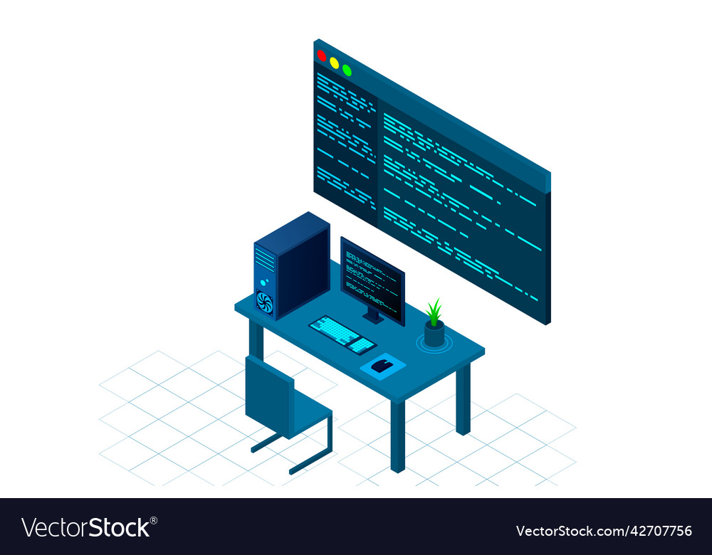 Programmierung oder Softwareentwicklung Webseite vector image Programmierung oder Softwareentwicklung Webseite