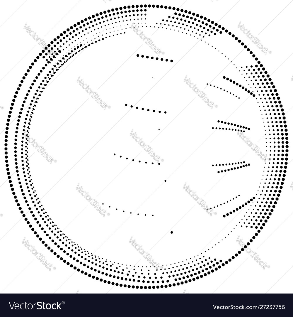Radial element with random dots circles rings vector image Radial element with random dots circles rings