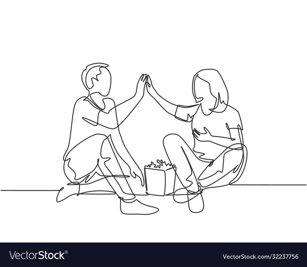 Romantic love concept one single line drawing Vector Image