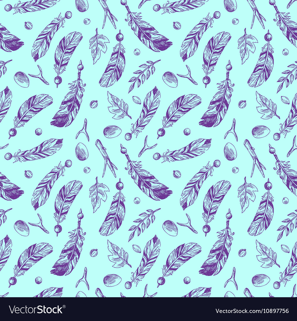 Seamless pattern feathers
