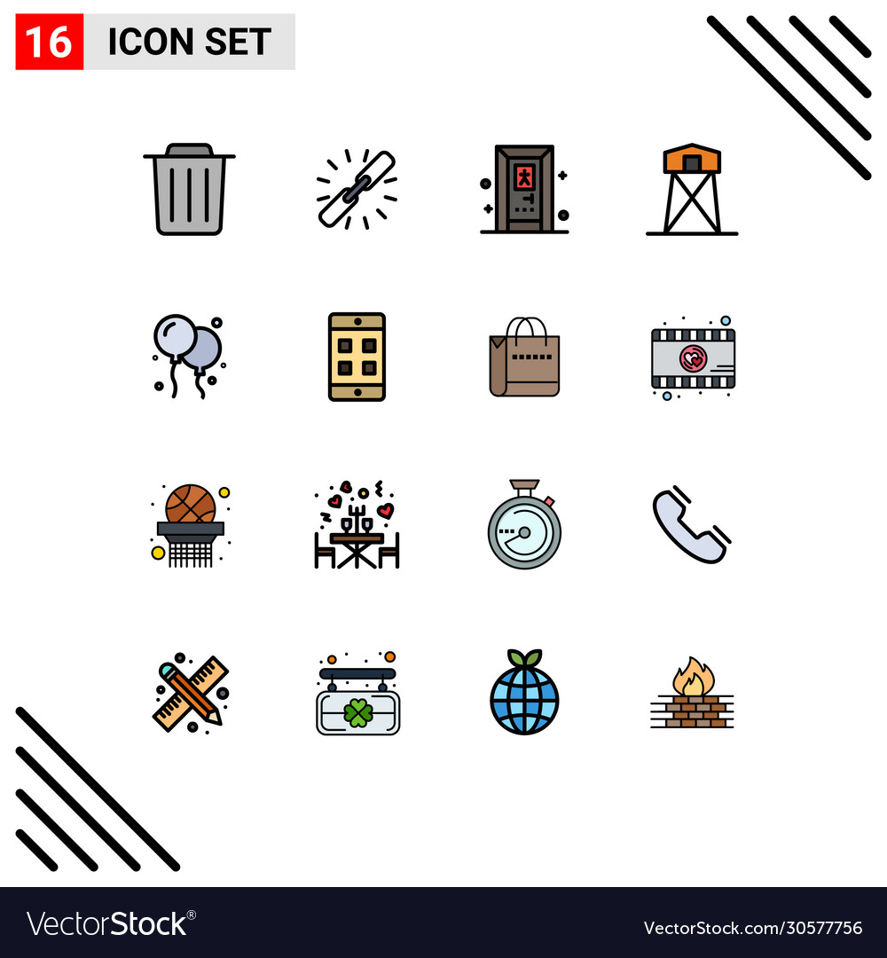 Set 16 modern ui icons symbols signs for fly