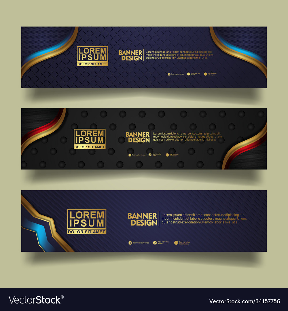 Set banner template design with luxury