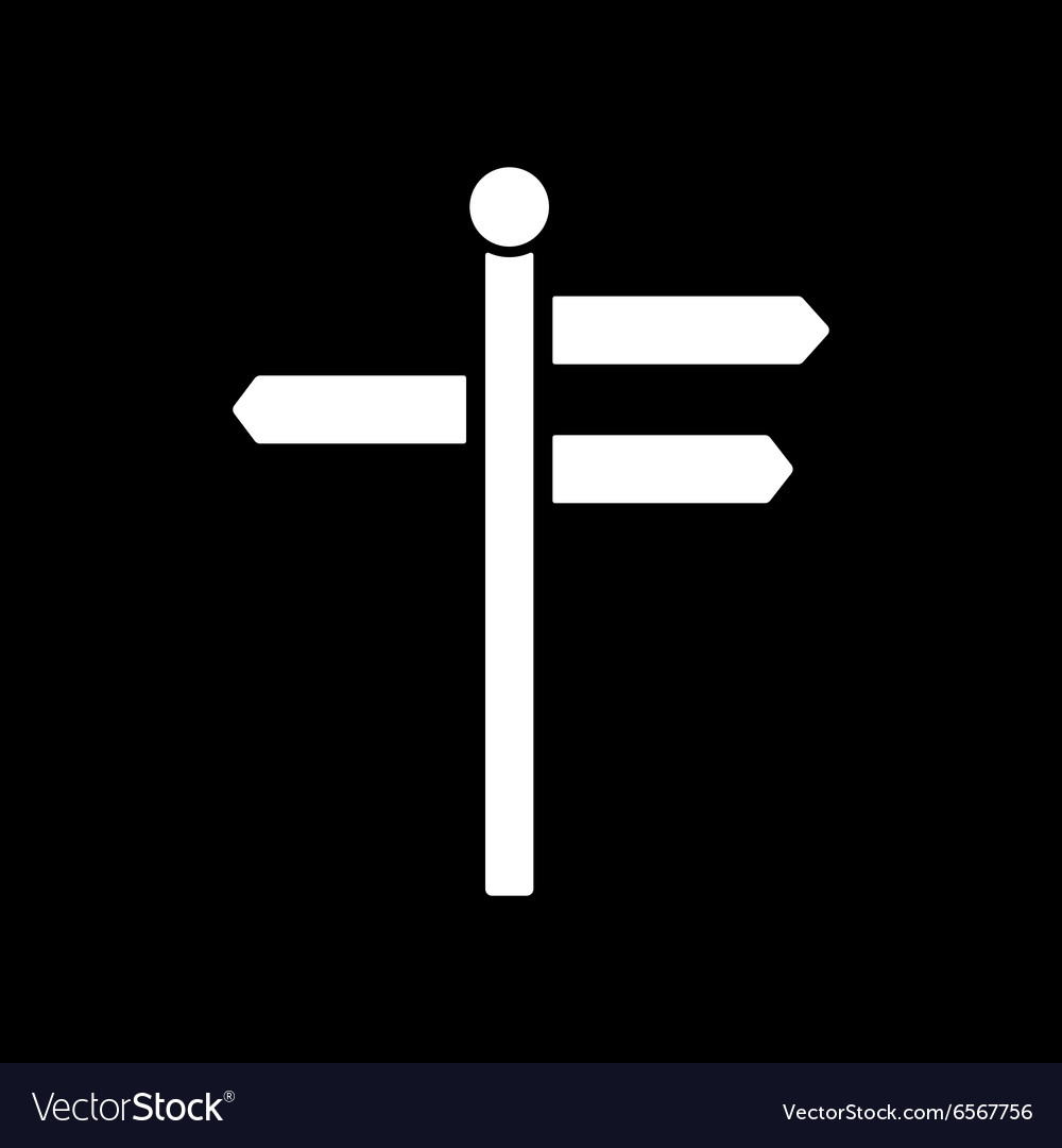 Signpost icon pointer symbol flat