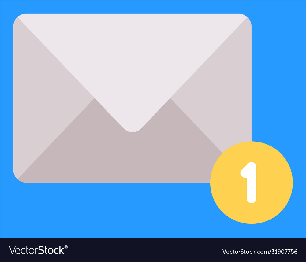 Social network message button with notification vector image Social network message button with notification