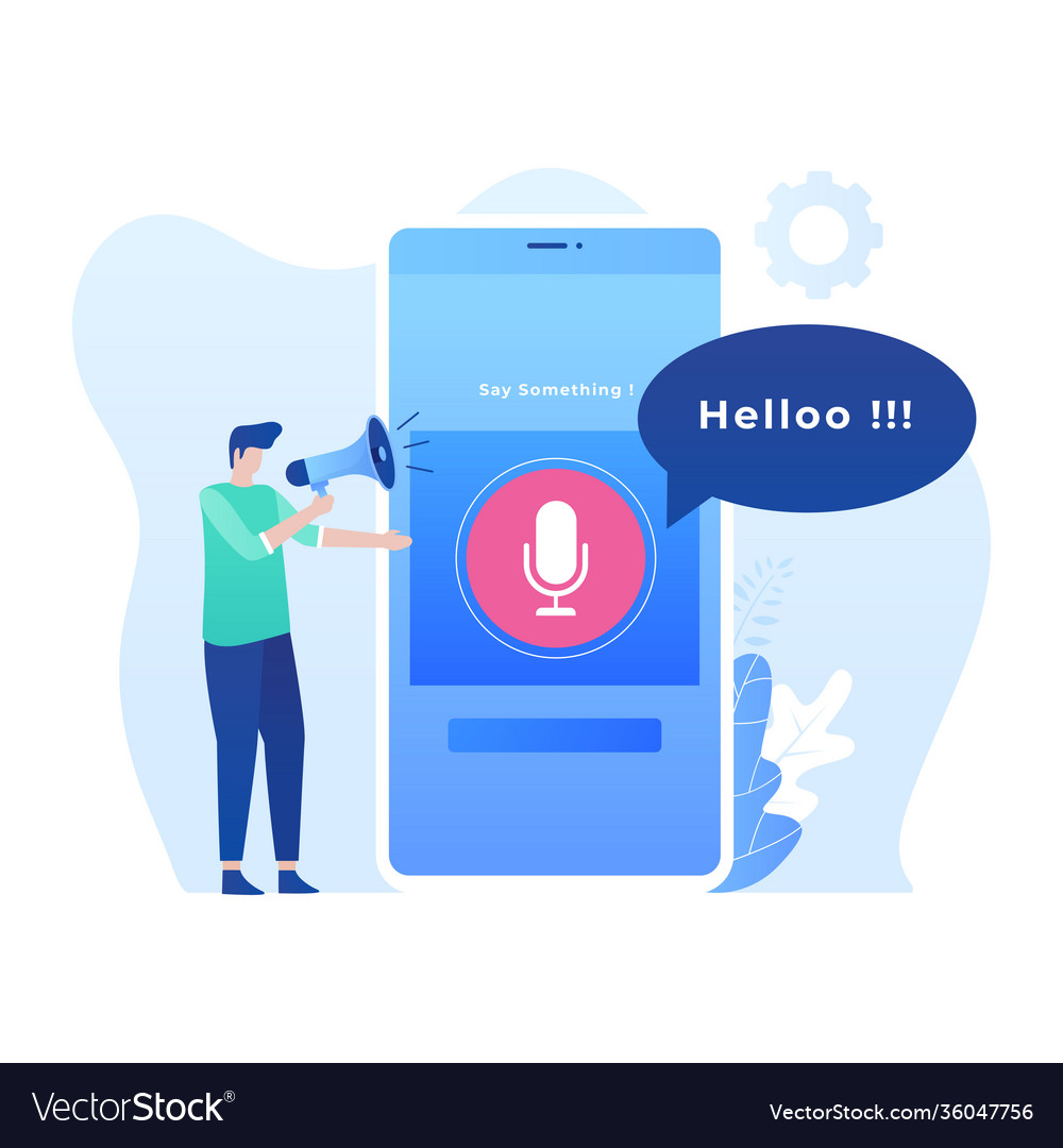 Speech to text concept vector image Speech to text concept