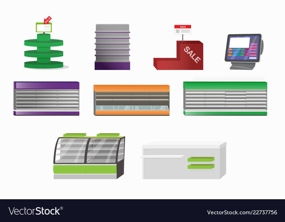 Supermarket closeup furniture