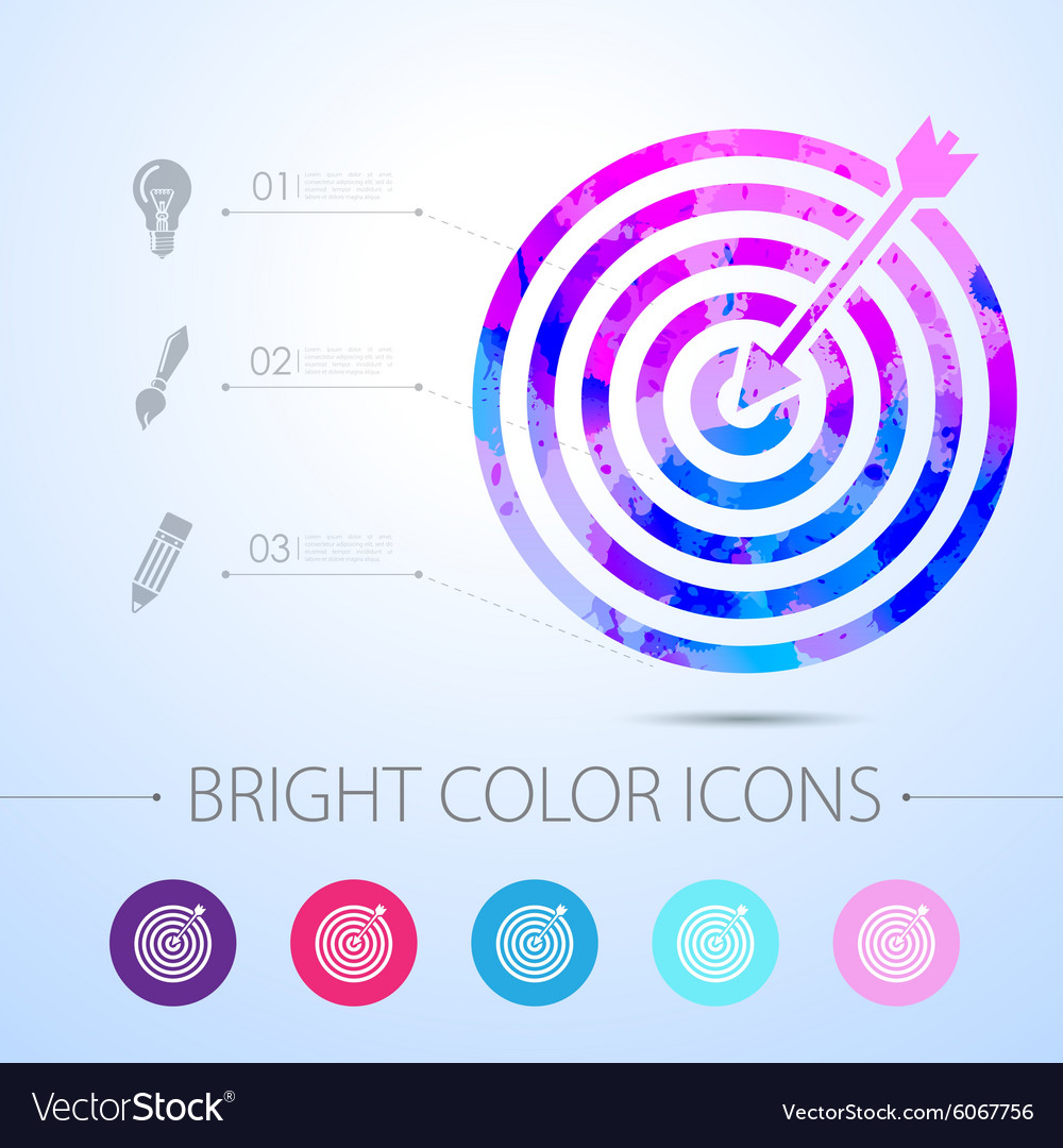 Target with dart icon infographic