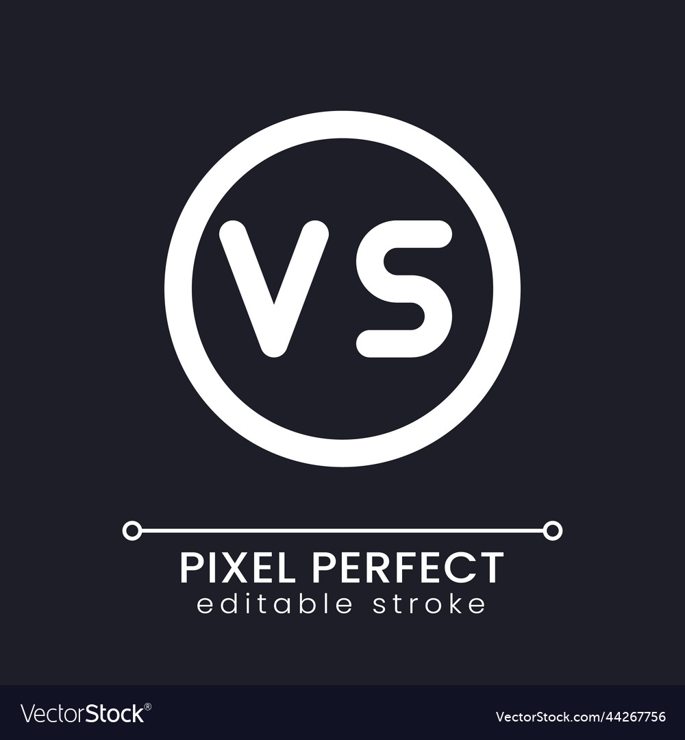 Versus button pixel perfect white linear ui icon vector image Versus button pixel perfect white linear ui icon