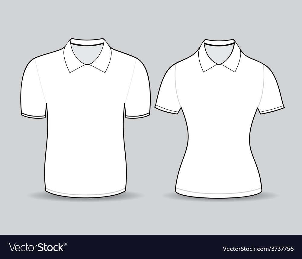 Download White polo shirt outline Royalty Free Vector Image