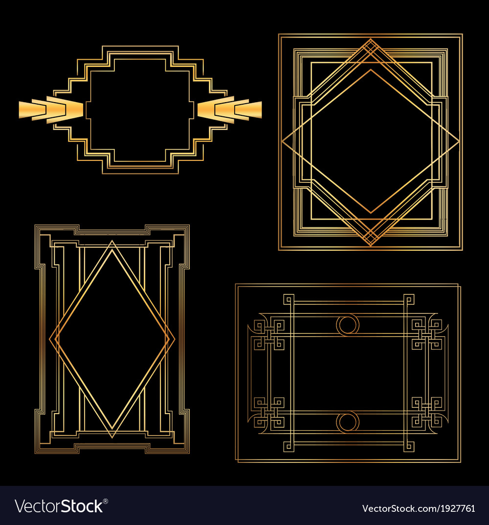 Art Deco Vintage frames and design elements Vector Image