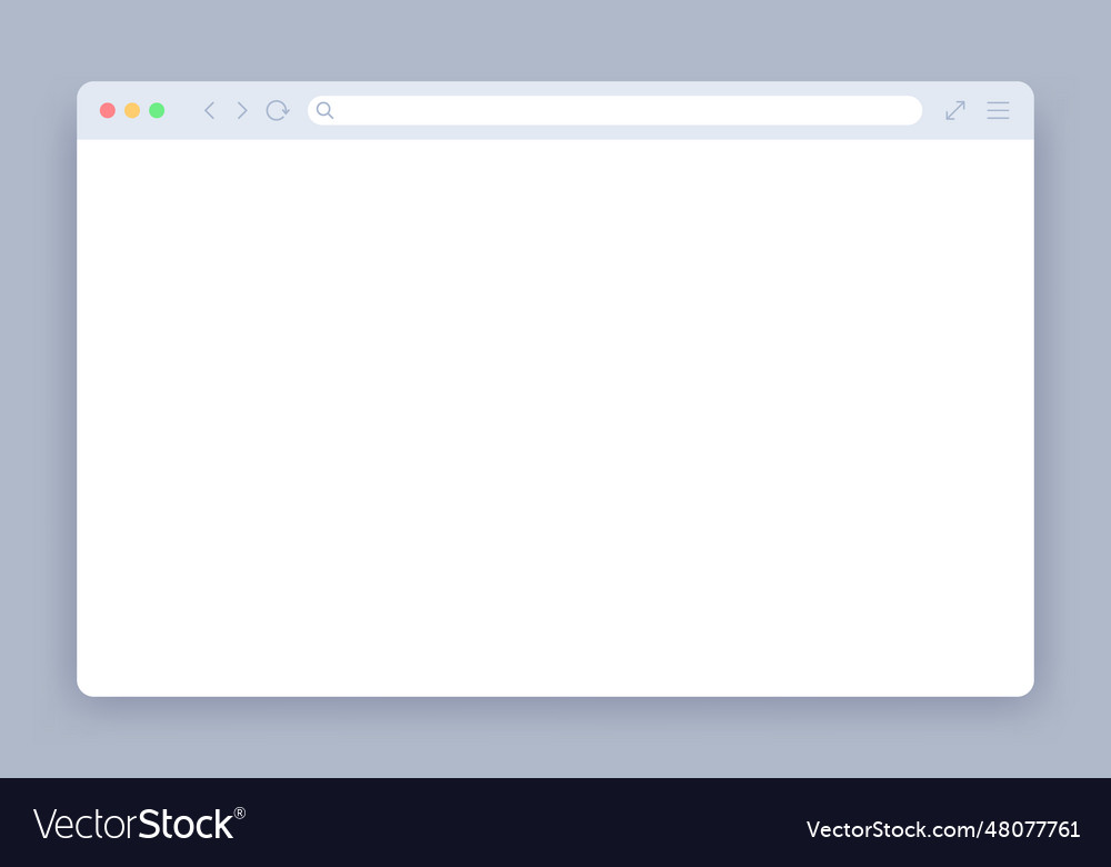 Browser window blank web interface mock screen