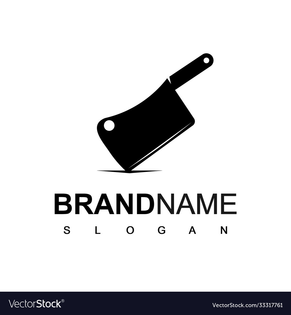 Butcher knife logo design inspiration Royalty Free Vector