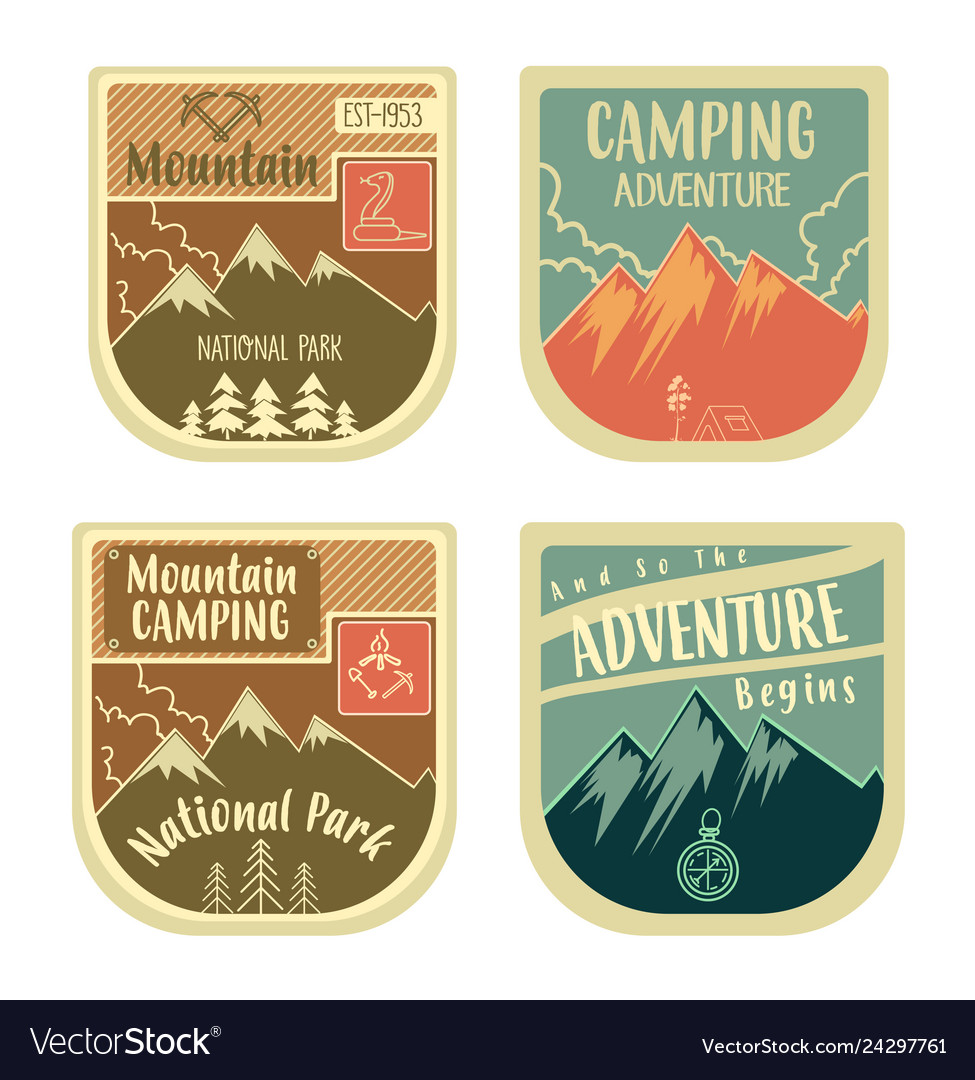 Camping Abenteuer Badge Set