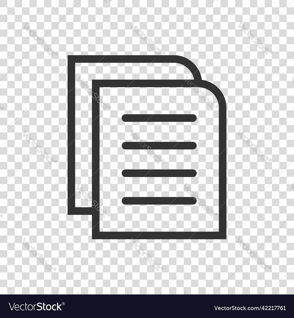 Contract document icon in flat style report vector image Contract document icon in flat style report