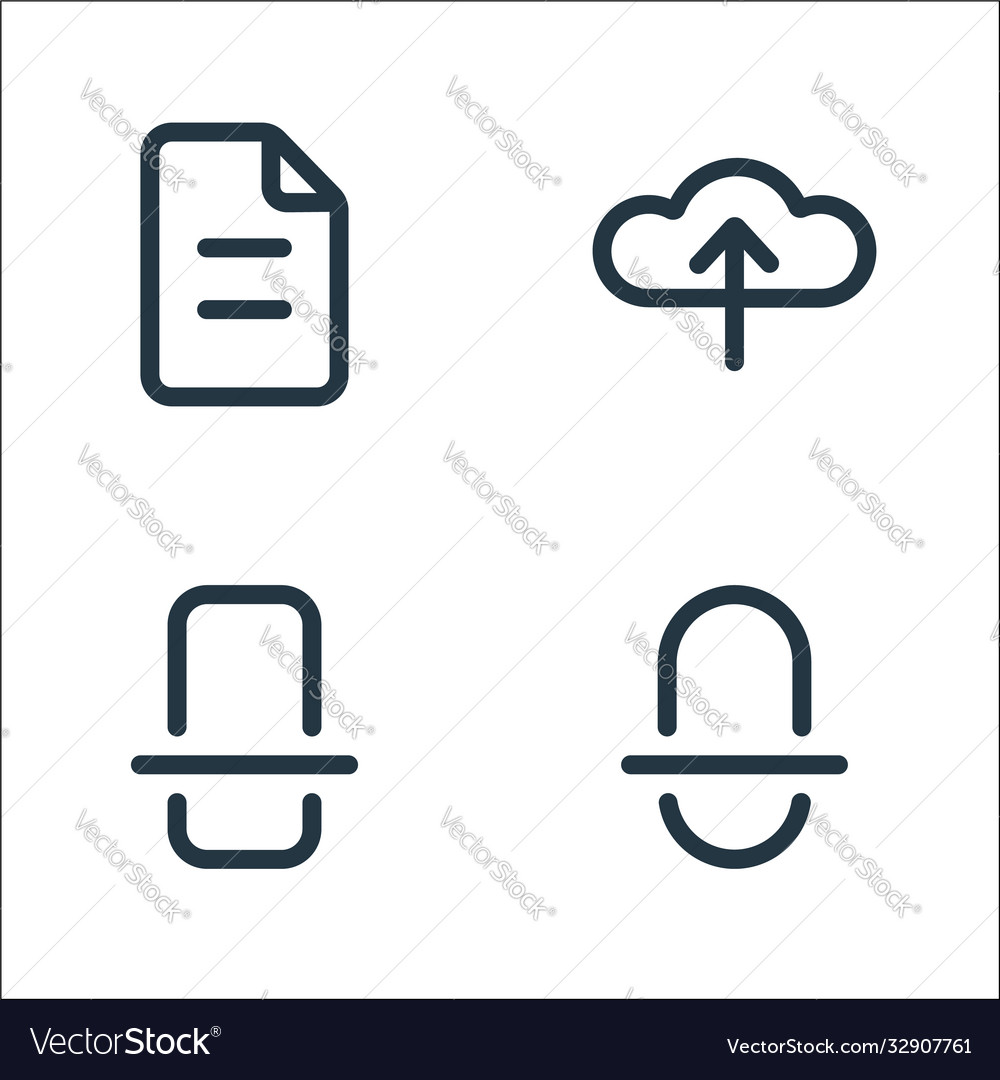 Device line icons linear set quality vector image Device line icons linear set quality