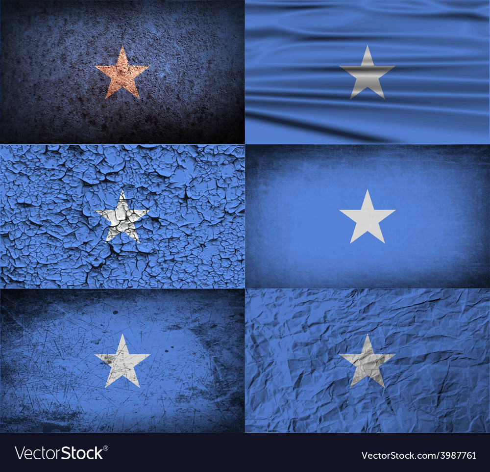 Flag of somalia with old texture Royalty Free Vector Image