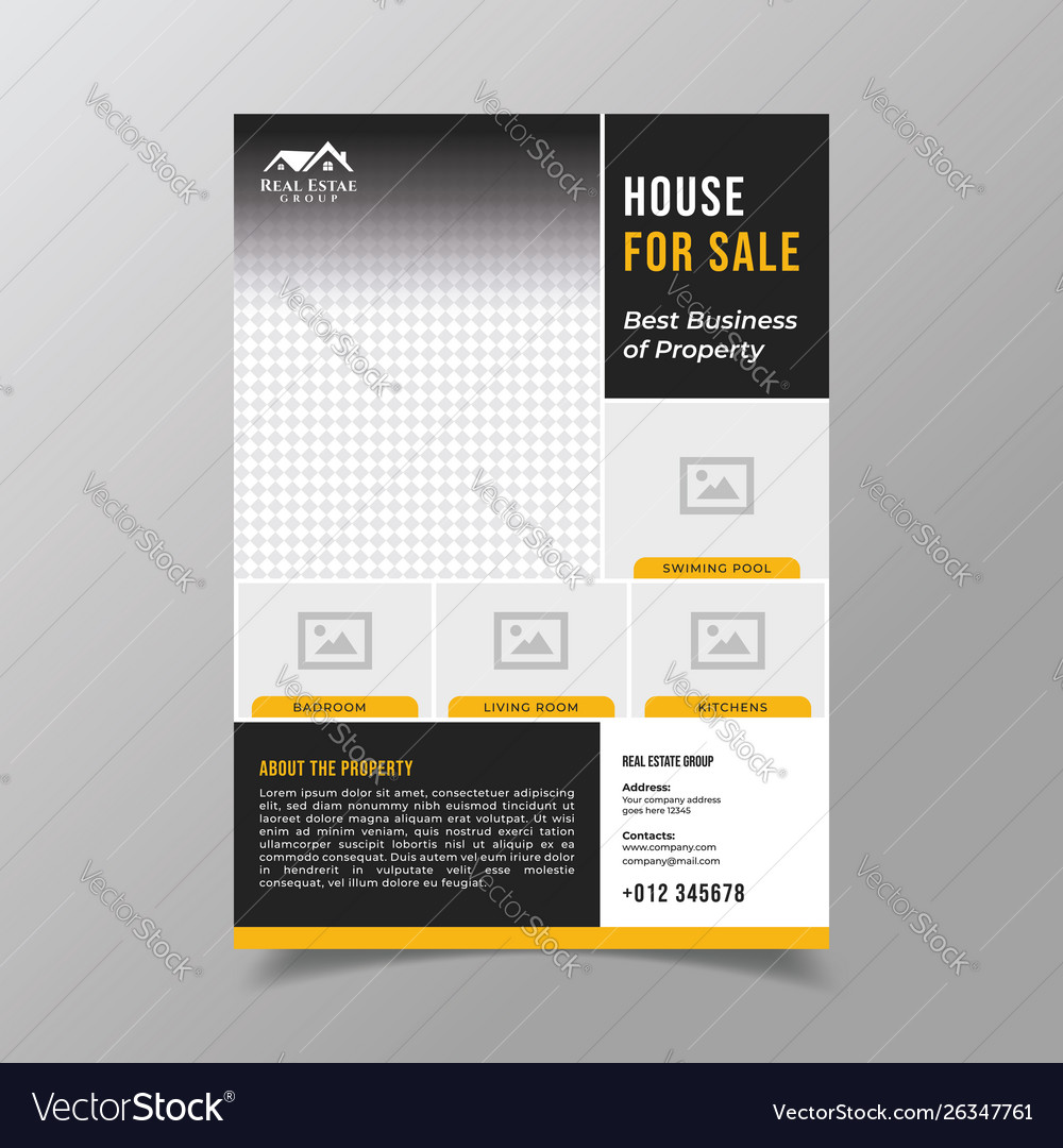 Geometric real estate brochure design template vector image Geometric real estate brochure design template
