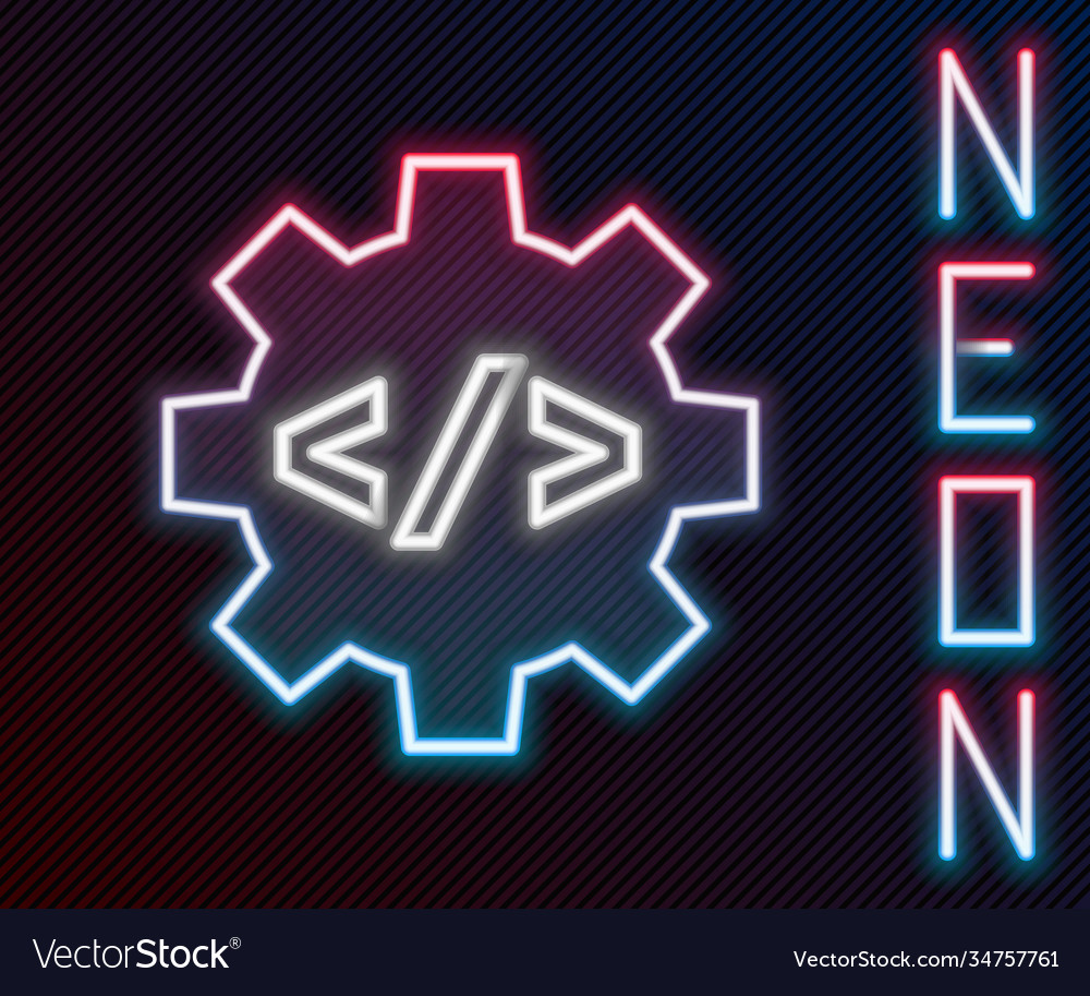 Glowing neon line web design and front end