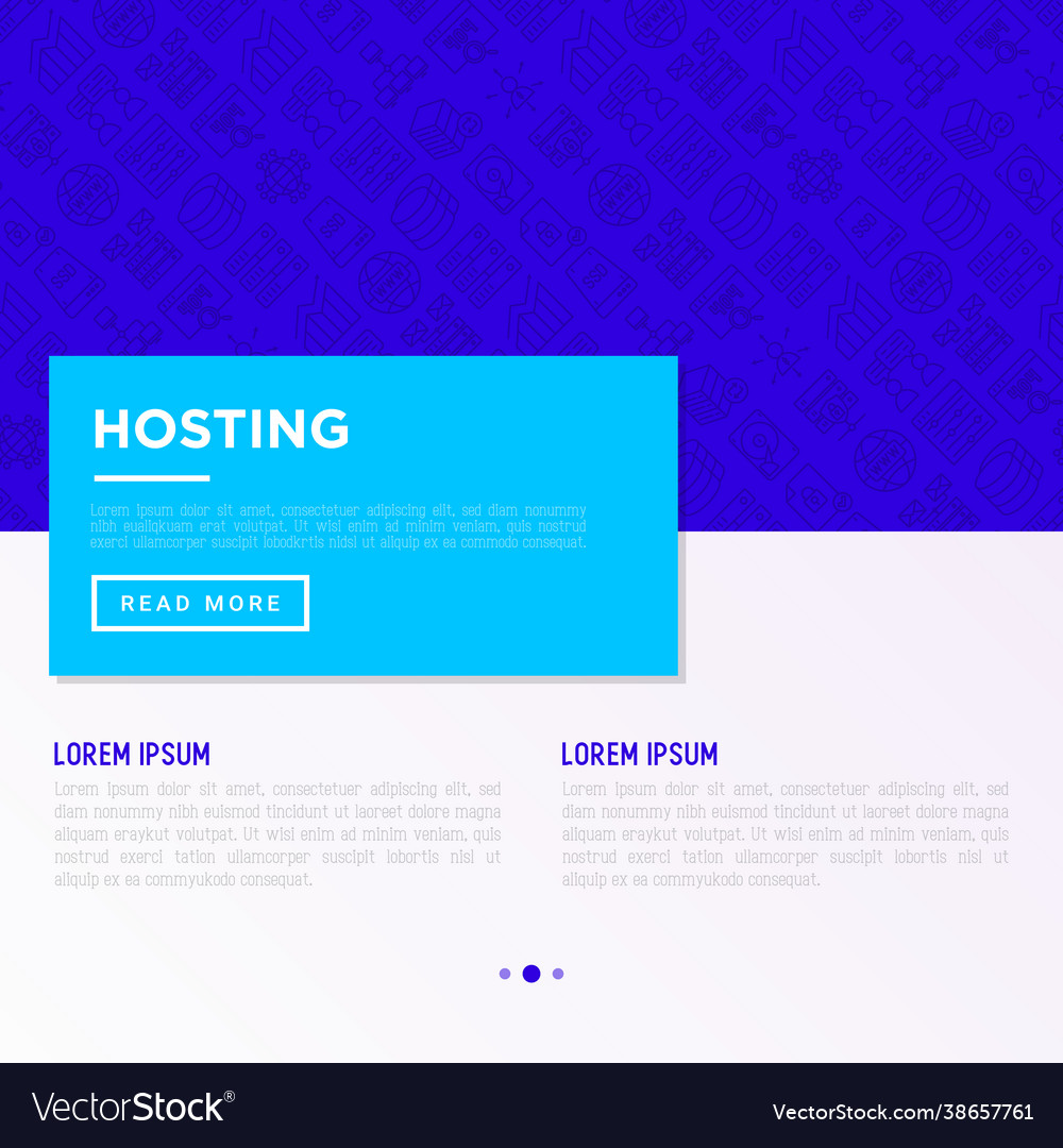 Hosting concept with thin line icons vps Vector Image Hosting concept with thin line icons vps