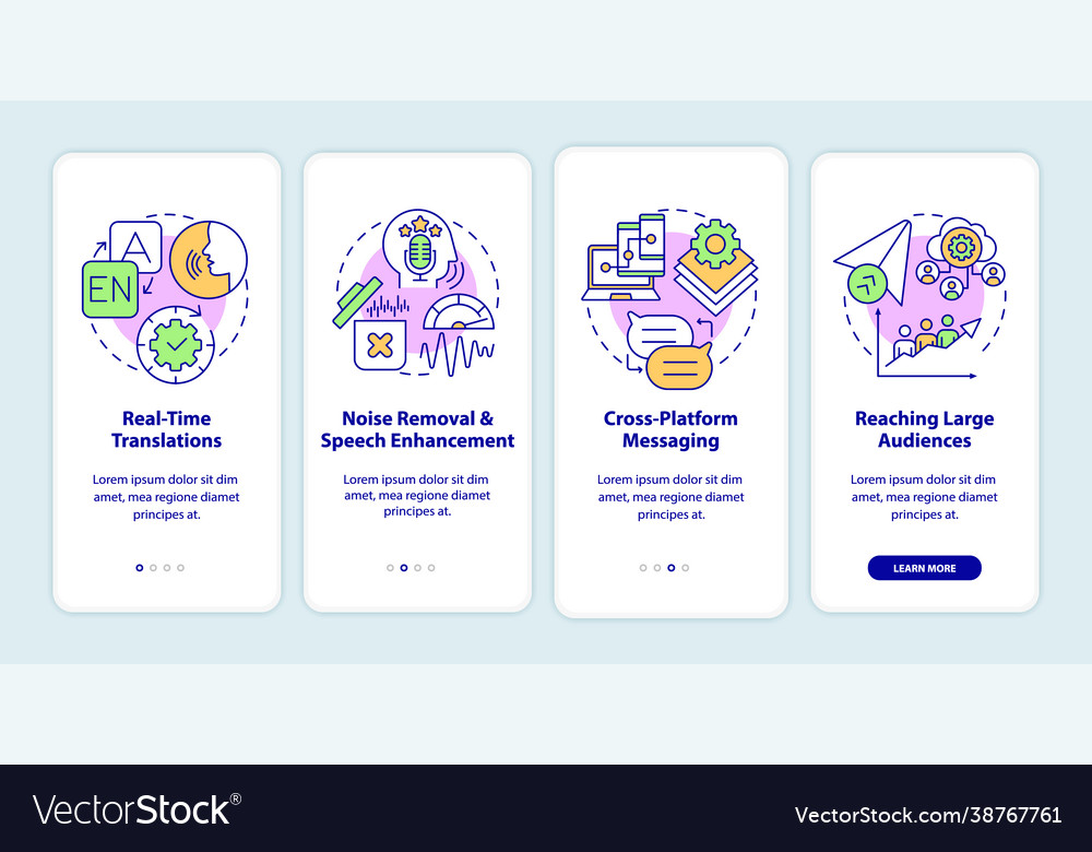 Im advanced feature onboarding mobile app page vector image Im advanced feature onboarding mobile app page